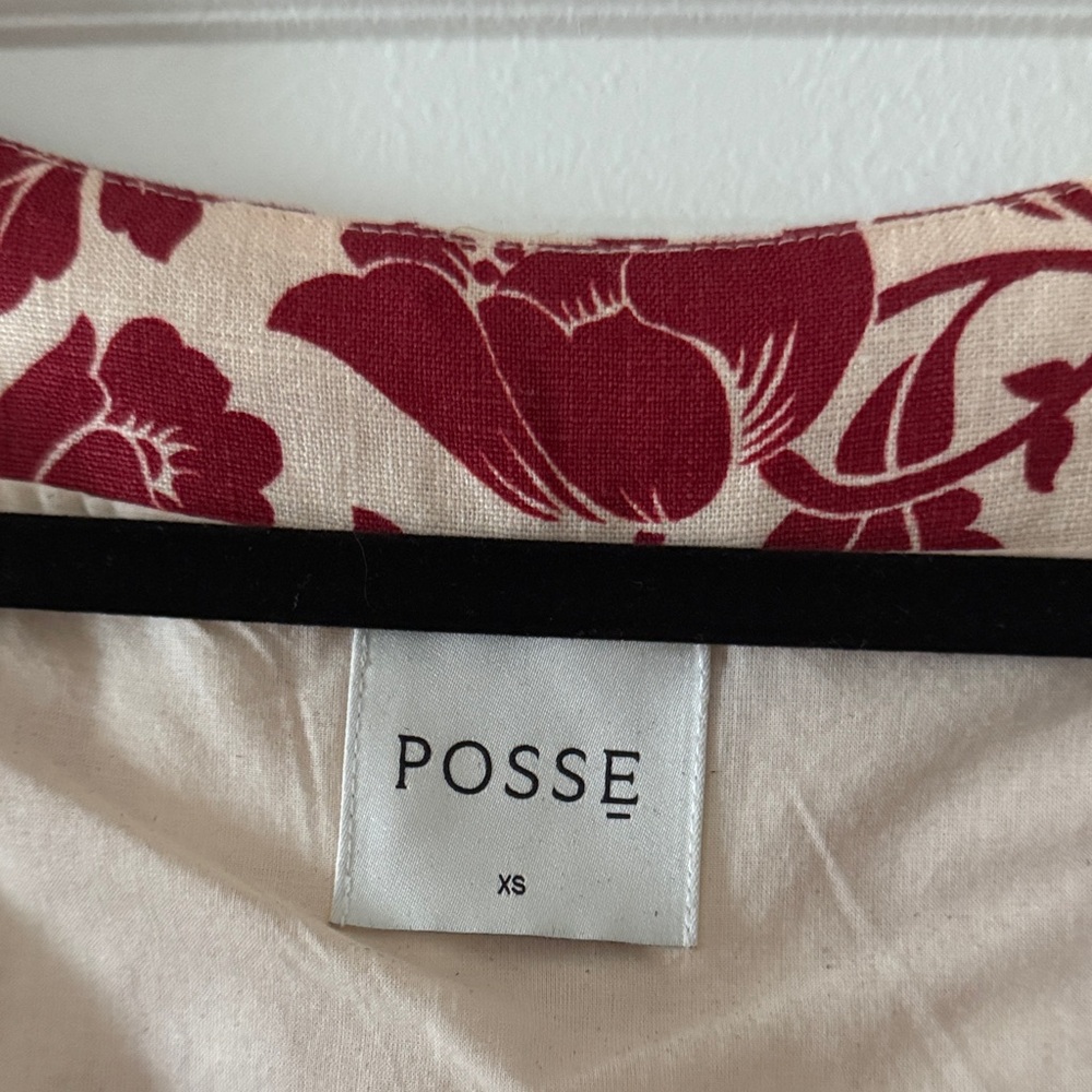 Posse Cream and Red Floral Mini Dress - Picture 2 of 6